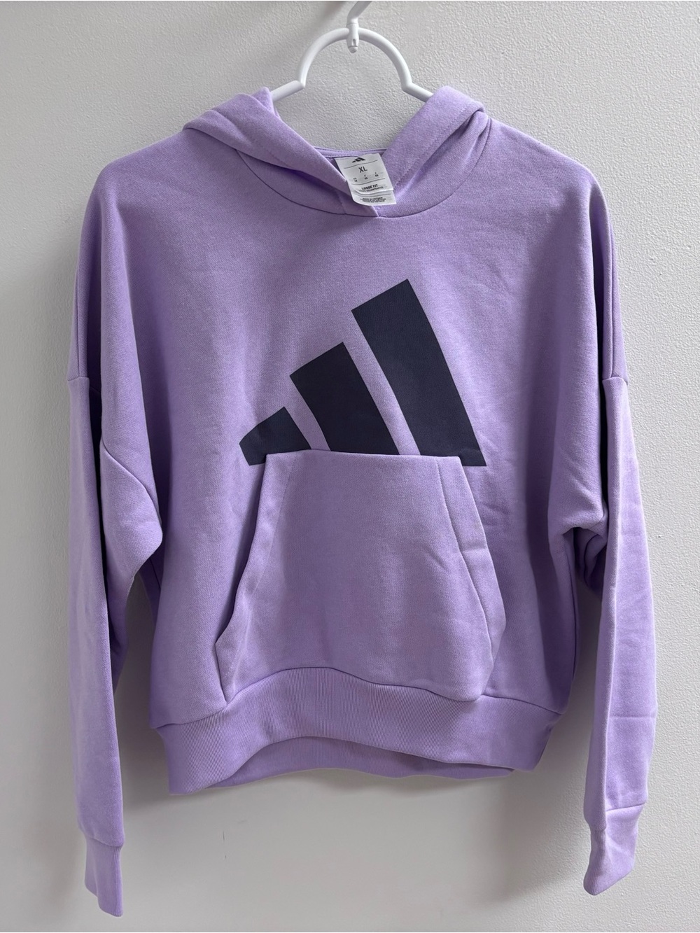 Adidas Girls XL (16) Lavender Logo Hoodie NWT